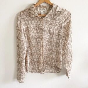 Jones New York Women's Beige Floral Blouse